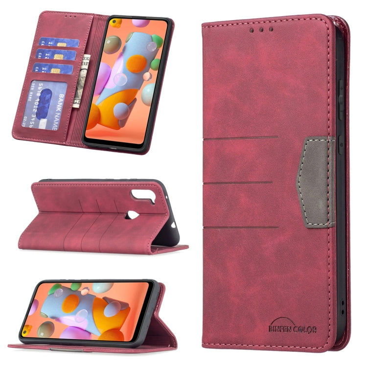 Magnetic Splicing Leather Phone Case, For Samsung Galaxy A02, For Samsung Galaxy A03s 164 Version, For Samsung Galaxy A03s 166 Version, For Samsung Galaxy A11, For Samsung Galaxy A13 5G, For Samsung Galaxy A21, For Samsung Galaxy A22 4G                ...