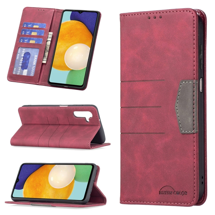 Magnetic Splicing Leather Phone Case, For Samsung Galaxy A02, For Samsung Galaxy A03s 164 Version, For Samsung Galaxy A03s 166 Version, For Samsung Galaxy A11, For Samsung Galaxy A13 5G, For Samsung Galaxy A21, For Samsung Galaxy A22 4G                ...