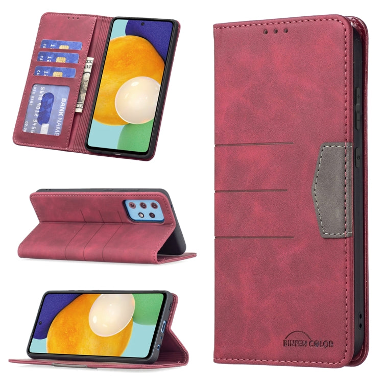 Magnetic Splicing Leather Phone Case, For Samsung Galaxy A51, For Samsung Galaxy A52, For Samsung Galaxy A71, For Samsung Galaxy A72, For Samsung Galaxy M32, For Samsung Galaxy M52 5G, For Samsung Galaxy S20 FE, For Samsung Galaxy S20+                 ...