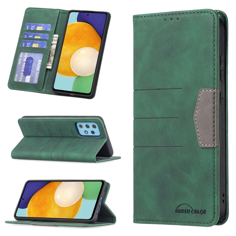Magnetic Splicing Leather Phone Case, For Samsung Galaxy A51, For Samsung Galaxy A52, For Samsung Galaxy A71, For Samsung Galaxy A72, For Samsung Galaxy M32, For Samsung Galaxy M52 5G, For Samsung Galaxy S20 FE, For Samsung Galaxy S20+                 ...