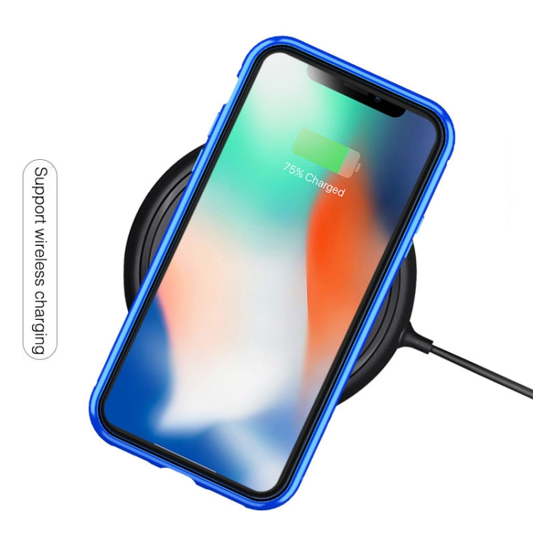 Ultra Slim Double Sides Magnetic Adsorption Angular Frame Tempered Glass Magnet Flip Case, For iPhone X / XS, For iPhone XR, For iPhone XS Max