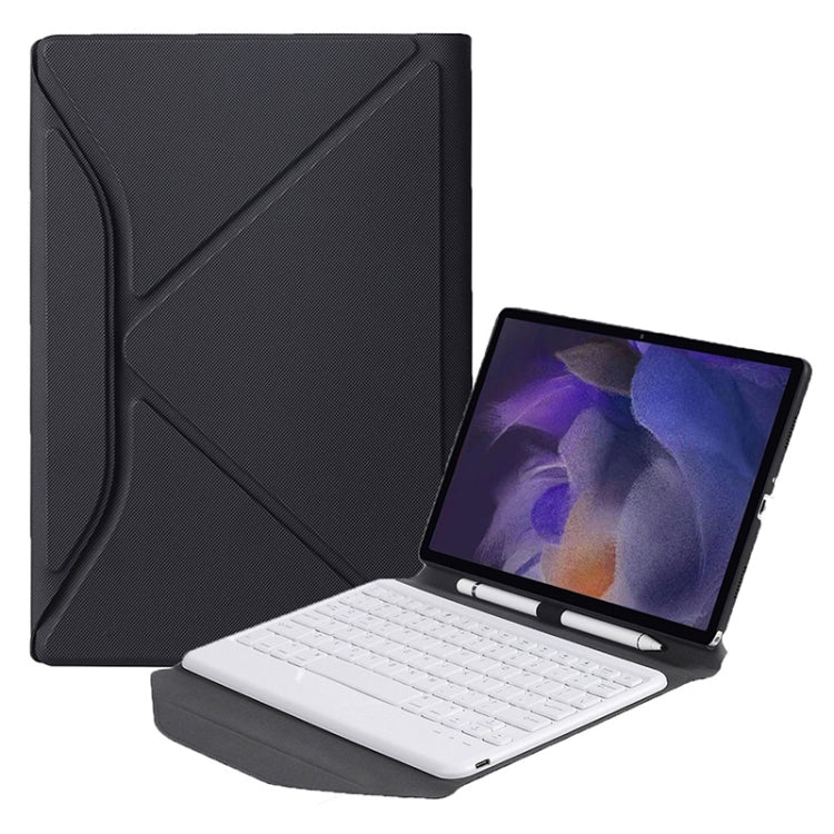 BA08 Diamond Texture Bluetooth Keyboard Leather Case with Triangle Back Support For Samsung Galaxy Tab A8 2021 SM-X205 / SM-X200, BA08