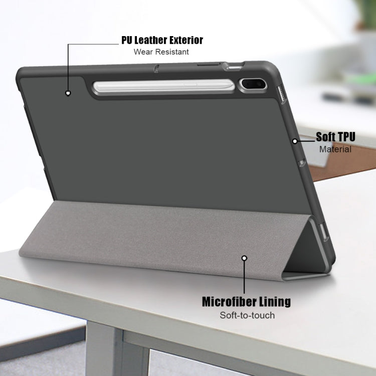 Solid Color TPU Horizontal Flip Tablet Leather Case with 3-Fold Holder & Sleep / Wake-up Function, For Samsung Galaxy Tab S7 FE 12.4