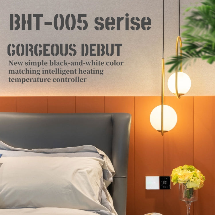 BHT-005-GCLW 220V AC 3A Smart Home Heating Thermostat for EU Box, Control Boiler Heating with Only Internal Sensor & WIFI Connection, BHT-005-GCLW
