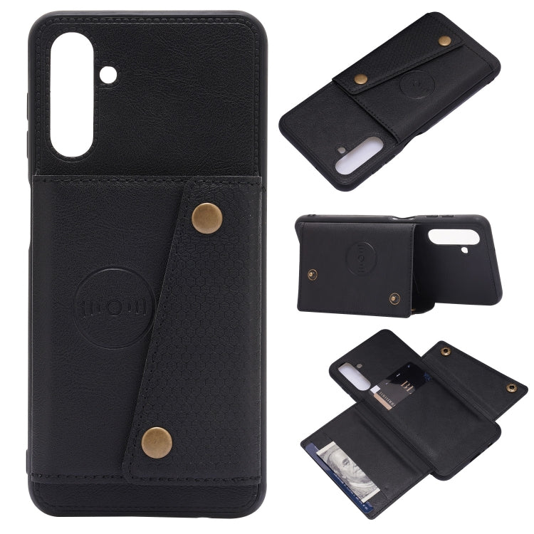 Double Buckle PU + TPU Magnetic Phone Case, For Samsung Galaxy S22 5G, For Xiaomi 11T, For Samsung Galaxy S22+ 5G, For Samsung Galaxy S22 Ultra 5G, For Samsung Galaxy M52 5G, For Samsung Galaxy A13 5G