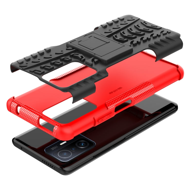 Tire Texture TPU + PC Phone Case with Holder, For Xiaomi Mi 11T, For Nokia G300, For Samsung Galaxy S22 Ultra 5G, For Samsung Galaxy M52 5G