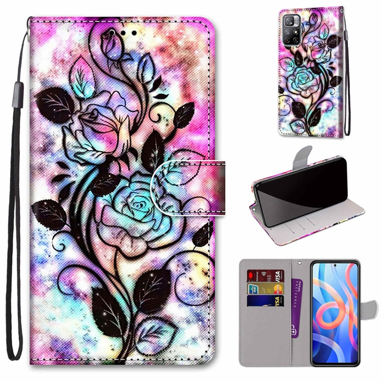Coloured Drawing Cross Texture Horizontal Flip Leather Phone Case with Holder & Card Slots & Wallet & Lanyard, For Motorola Moto G10/G20/G30, For Xiaomi Redmi Note 11