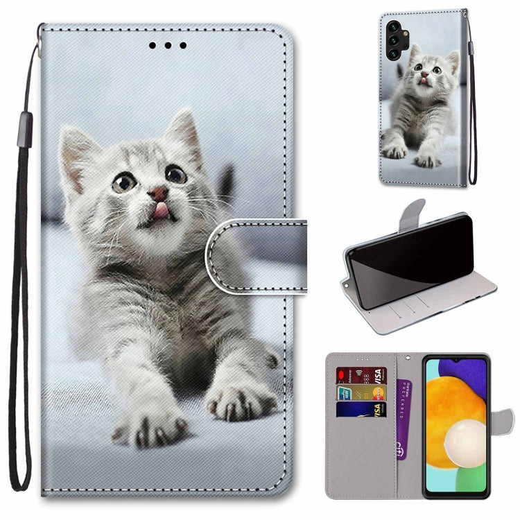 Coloured Drawing Cross Texture Horizontal Flip Leather Phone Case with Holder & Card Slots & Wallet & Lanyard, For Samsung Galaxy A03s 166mm Version, For Samsung Galaxy A13 4G
