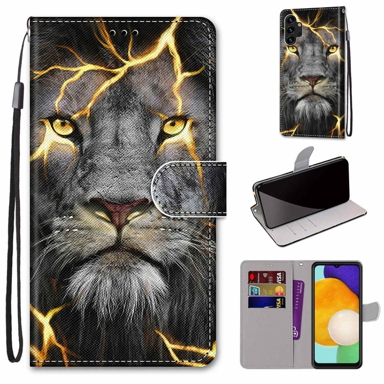 Coloured Drawing Cross Texture Horizontal Flip Leather Phone Case with Holder & Card Slots & Wallet & Lanyard, For Samsung Galaxy A03s 166mm Version, For Samsung Galaxy A13 4G