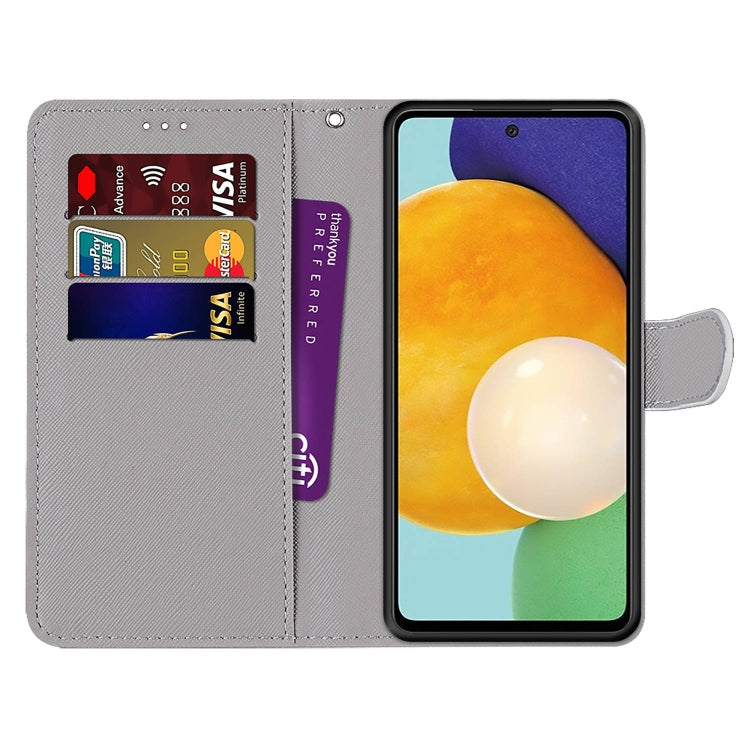 Coloured Drawing Cross Texture Horizontal Flip Leather Phone Case with Holder & Card Slots & Wallet & Lanyard, For Samsung Galaxy A53 5G, For Samsung Galaxy M52 5G