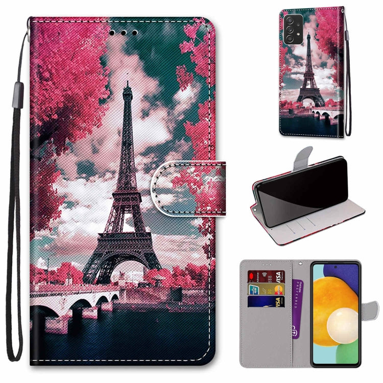 Coloured Drawing Cross Texture Horizontal Flip Leather Phone Case with Holder & Card Slots & Wallet & Lanyard, For Samsung Galaxy A53 5G, For Samsung Galaxy M52 5G