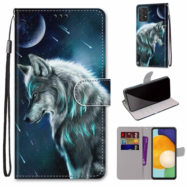 Coloured Drawing Cross Texture Horizontal Flip Leather Phone Case with Holder & Card Slots & Wallet & Lanyard, For Samsung Galaxy A53 5G, For Samsung Galaxy M52 5G