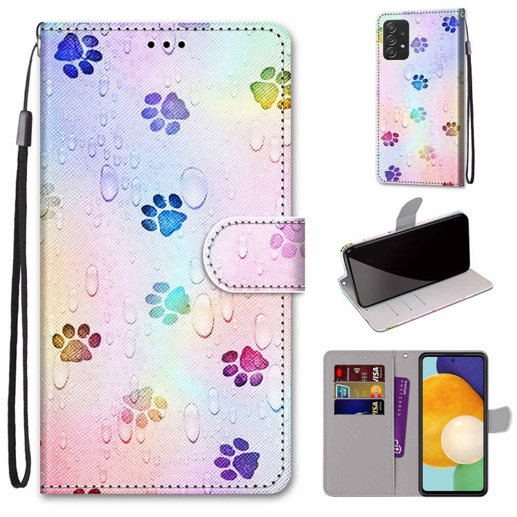 Coloured Drawing Cross Texture Horizontal Flip Leather Phone Case with Holder & Card Slots & Wallet & Lanyard, For Samsung Galaxy A53 5G, For Samsung Galaxy M52 5G