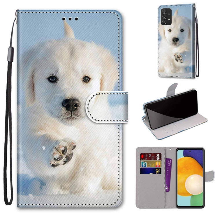 Coloured Drawing Cross Texture Horizontal Flip Leather Phone Case with Holder & Card Slots & Wallet & Lanyard, For Samsung Galaxy A53 5G, For Samsung Galaxy M52 5G