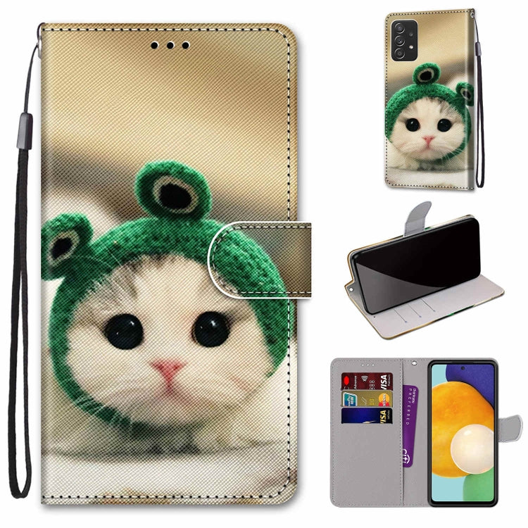 Coloured Drawing Cross Texture Horizontal Flip Leather Phone Case with Holder & Card Slots & Wallet & Lanyard, For Samsung Galaxy A53 5G, For Samsung Galaxy M52 5G
