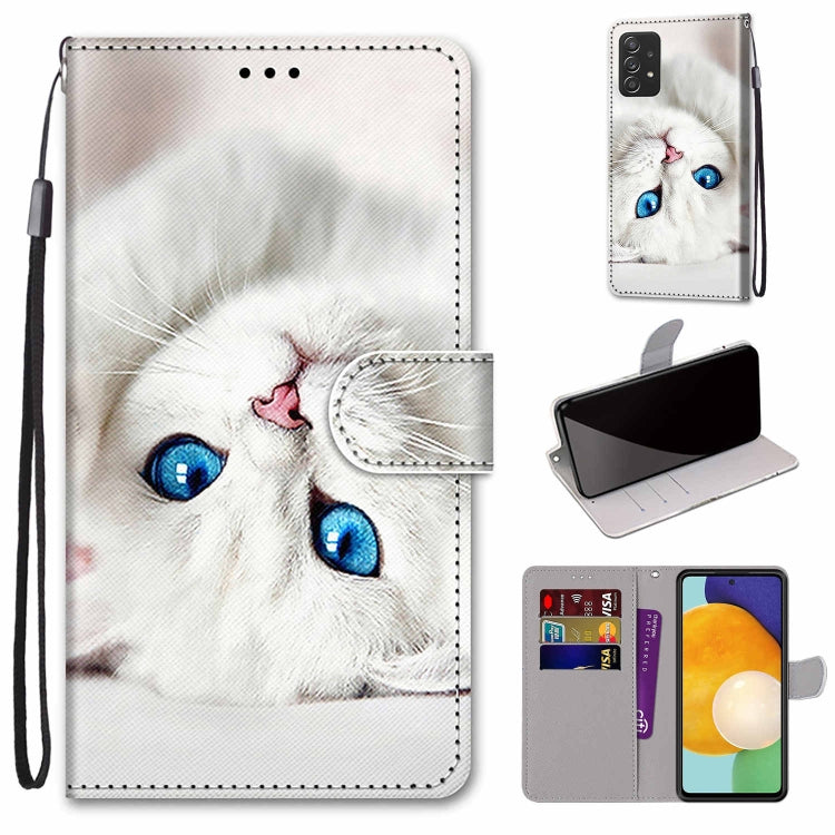 Coloured Drawing Cross Texture Horizontal Flip Leather Phone Case with Holder & Card Slots & Wallet & Lanyard, For Samsung Galaxy A53 5G, For Samsung Galaxy M52 5G