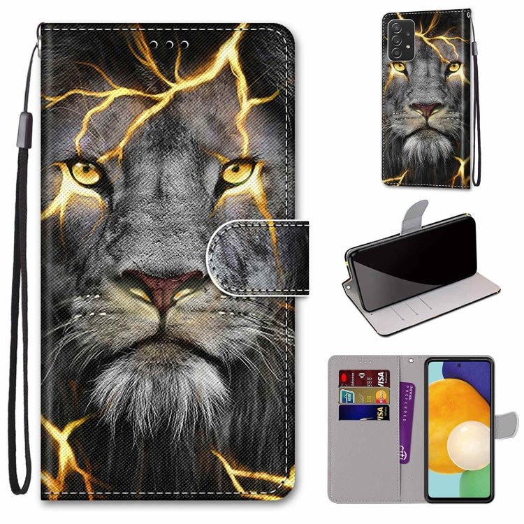 Coloured Drawing Cross Texture Horizontal Flip Leather Phone Case with Holder & Card Slots & Wallet & Lanyard, For Samsung Galaxy A53 5G, For Samsung Galaxy M52 5G