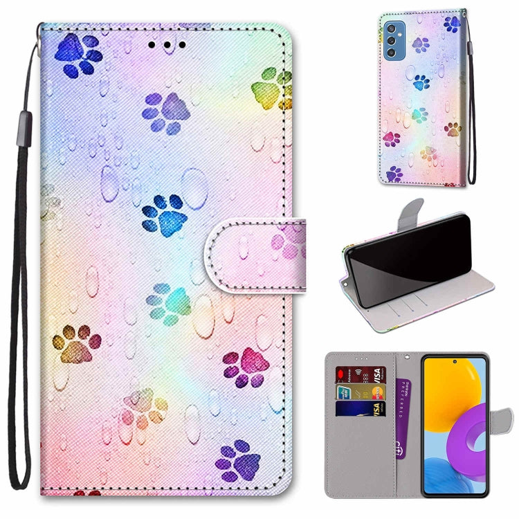 Coloured Drawing Cross Texture Horizontal Flip Leather Phone Case with Holder & Card Slots & Wallet & Lanyard, For Samsung Galaxy A53 5G, For Samsung Galaxy M52 5G