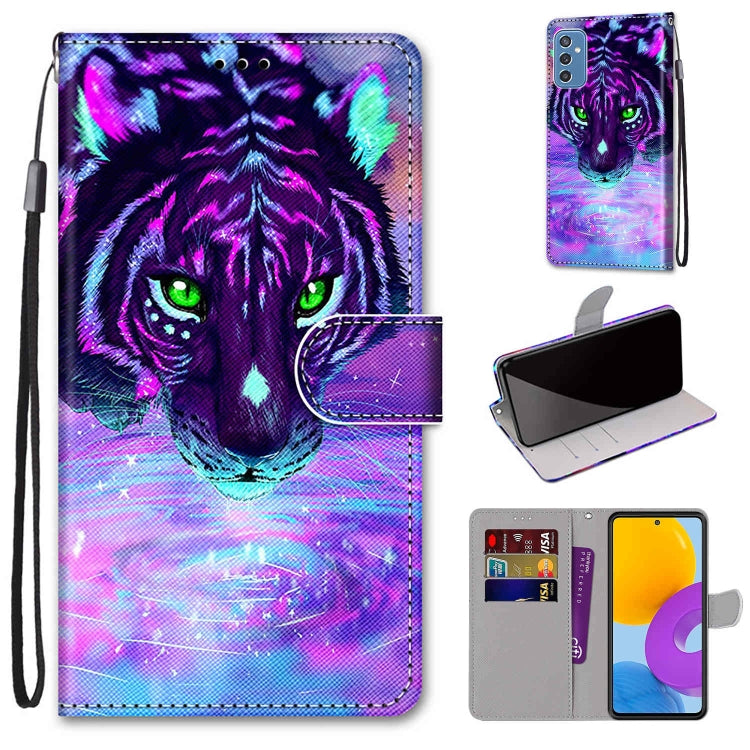 Coloured Drawing Cross Texture Horizontal Flip Leather Phone Case with Holder & Card Slots & Wallet & Lanyard, For Samsung Galaxy A53 5G, For Samsung Galaxy M52 5G