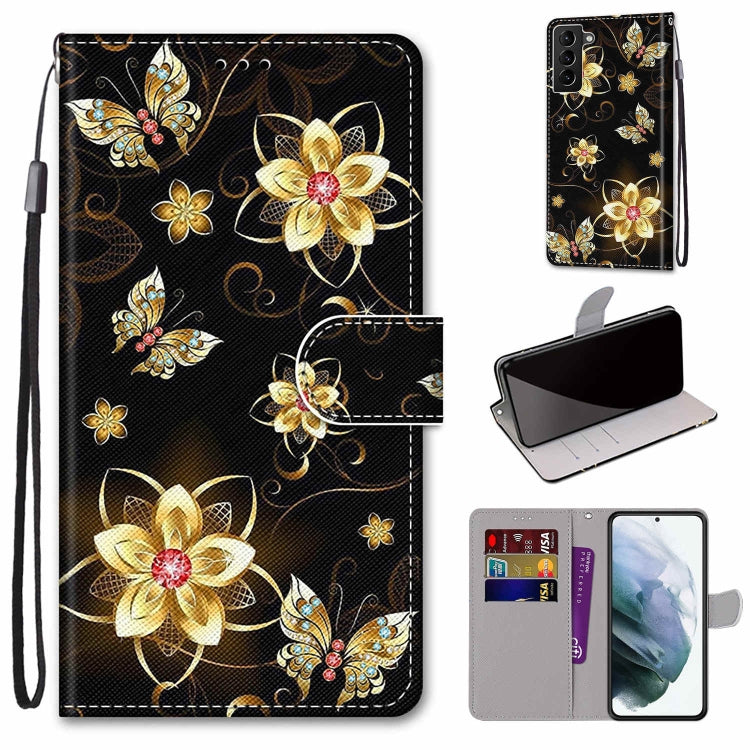 Coloured Drawing Cross Texture Horizontal Flip Leather Phone Case with Holder & Card Slots & Wallet & Lanyard, For Samsung Galaxy S22 5G, For Samsung Galaxy S22+ 5G