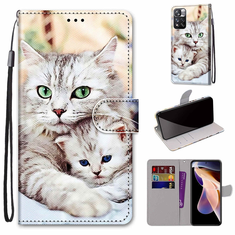 Coloured Drawing Cross Texture Horizontal Flip PU Phone Leather Case with Holder & Card Slots & Wallet & Lanyard(Colorful Layer, For Xiaomi Redmi Note 11 Pro / 11 Pro+ Global, For Xiaomi Mi 11T / 11T Pro