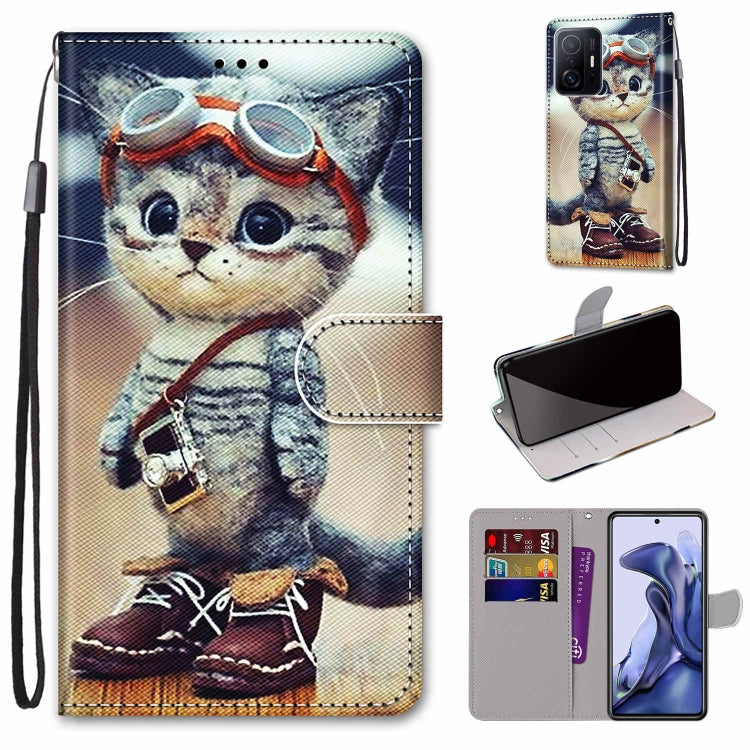 Coloured Drawing Cross Texture Horizontal Flip PU Phone Leather Case with Holder & Card Slots & Wallet & Lanyard(Colorful Layer, For Xiaomi Redmi Note 11 Pro / 11 Pro+ Global, For Xiaomi Mi 11T / 11T Pro