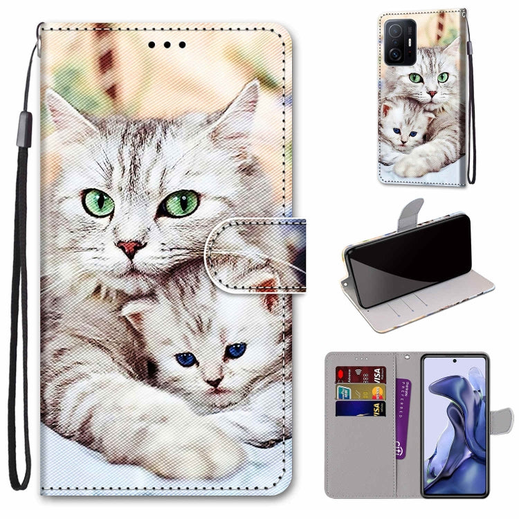 Coloured Drawing Cross Texture Horizontal Flip PU Phone Leather Case with Holder & Card Slots & Wallet & Lanyard(Colorful Layer, For Xiaomi Redmi Note 11 Pro / 11 Pro+ Global, For Xiaomi Mi 11T / 11T Pro