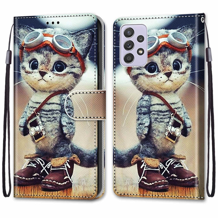 Coloured Drawing Cross Texture Horizontal Flip PU Phone Leather Case with Holder & Card Slots & Wallet & Lanyard(Colorful Layer, For Samsung Galaxy A33 5G, For Samsung Galaxy A53 5G Global