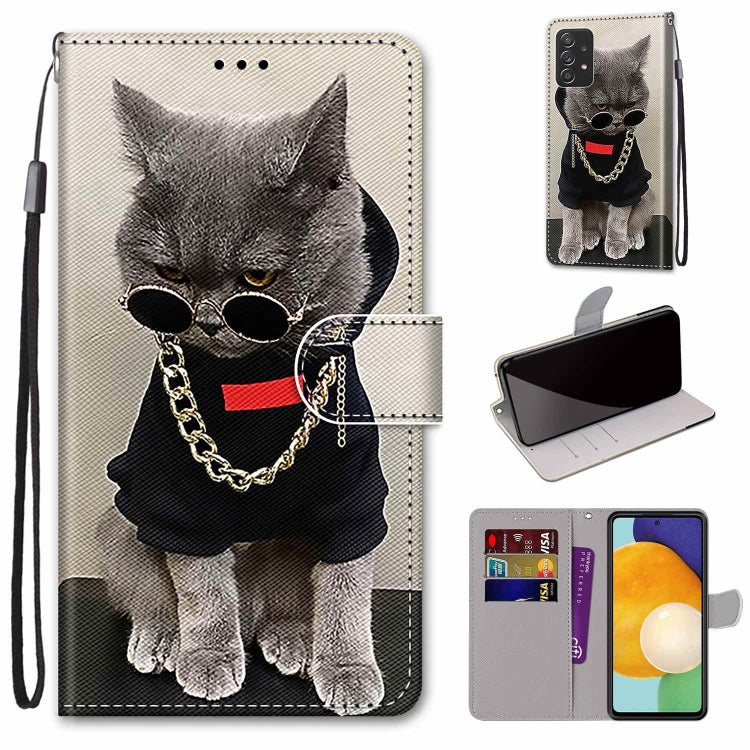 Coloured Drawing Cross Texture Horizontal Flip PU Phone Leather Case with Holder & Card Slots & Wallet & Lanyard(Colorful Layer, For Samsung Galaxy A33 5G, For Samsung Galaxy A53 5G Global