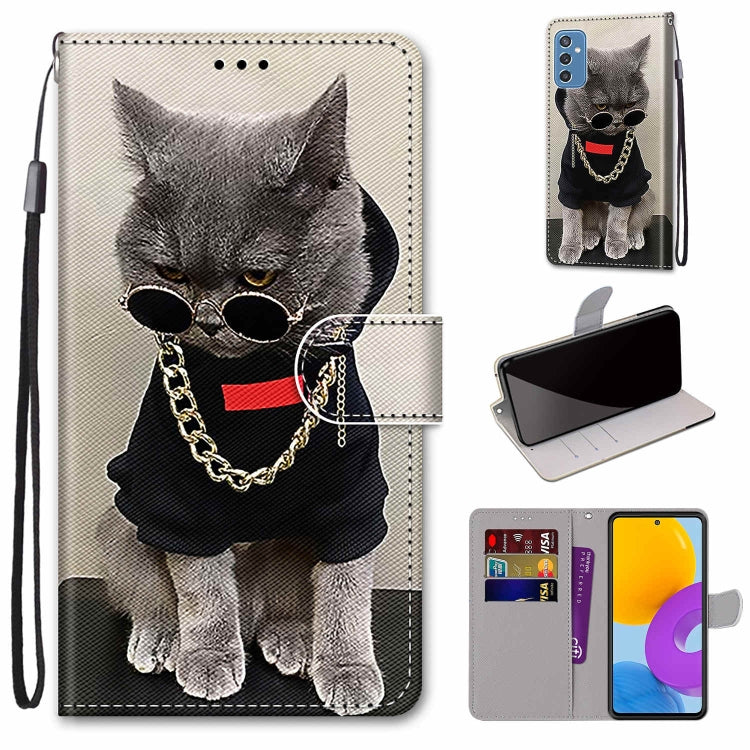 Coloured Drawing Cross Texture Horizontal Flip PU Phone Leather Case with Holder & Card Slots & Wallet & Lanyard(Colorful Layer, For Samsung Galaxy M52 5G, For Samsung Galaxy S22 5G