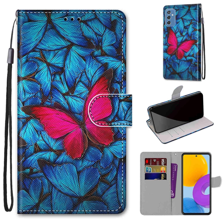 Coloured Drawing Cross Texture Horizontal Flip PU Phone Leather Case with Holder & Card Slots & Wallet & Lanyard(Colorful Layer, For Samsung Galaxy M52 5G, For Samsung Galaxy S22 5G