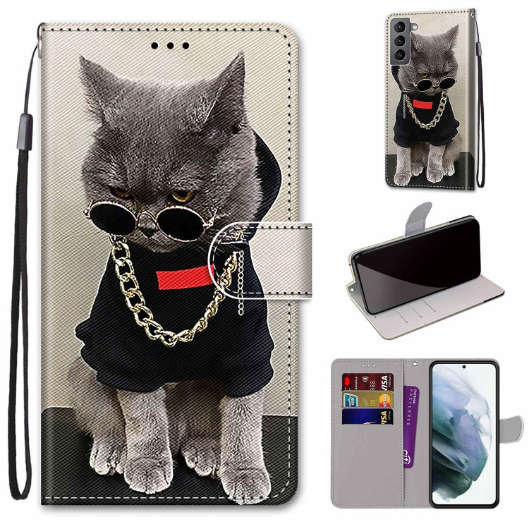 Coloured Drawing Cross Texture Horizontal Flip PU Phone Leather Case with Holder & Card Slots & Wallet & Lanyard(Colorful Layer, For Samsung Galaxy M52 5G, For Samsung Galaxy S22 5G