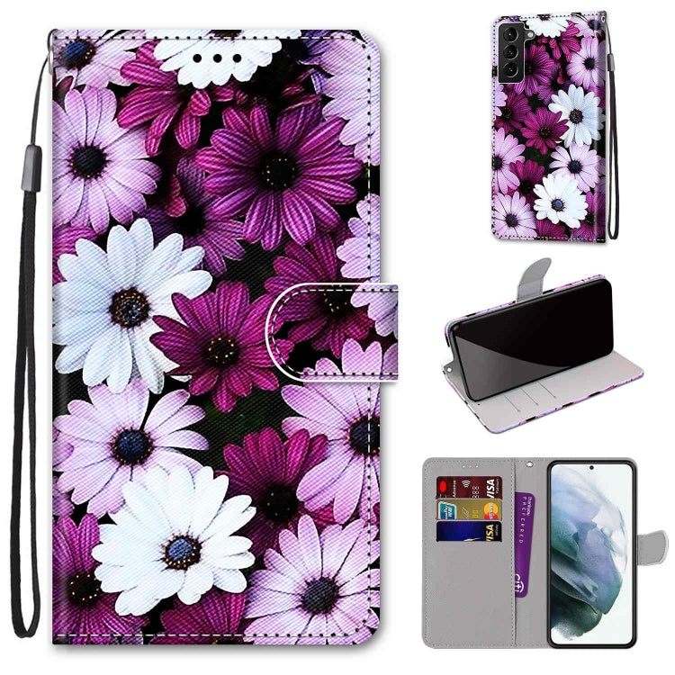 Coloured Drawing Cross Texture Horizontal Flip PU Phone Leather Case with Holder & Card Slots & Wallet & Lanyard(Colorful Layer, For Samsung Galaxy S22+ 5G, For Samsung Galaxy S22 Ultra 5G