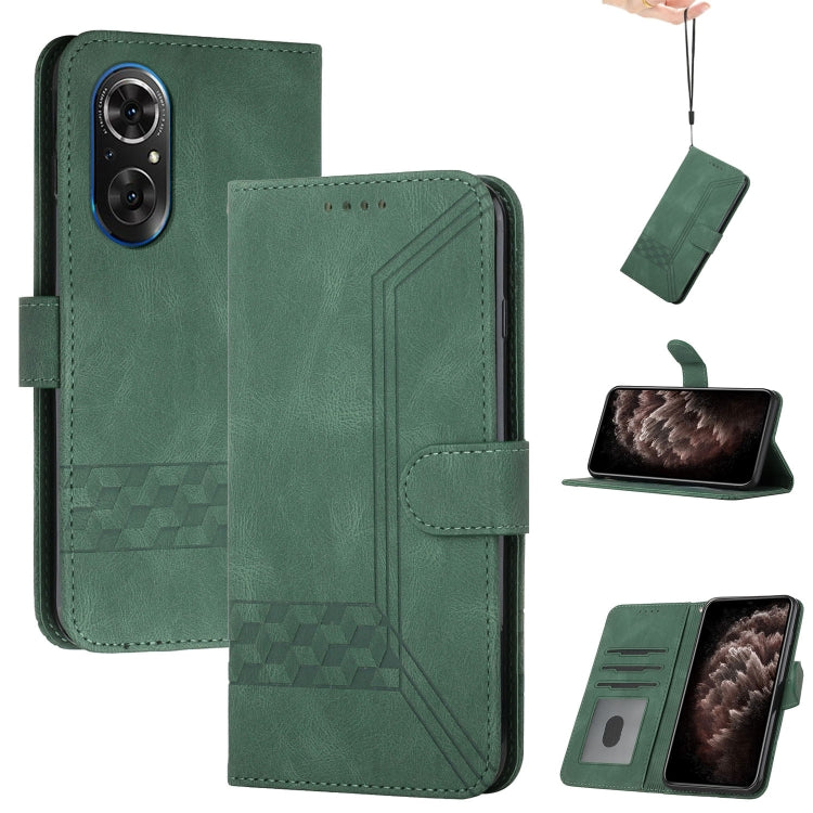 Cubic Skin Feel Flip Leather Phone Case, For Honor 50 Pro, For Honor 50 SE, For Honor V40 4G, For Honor V40 5G