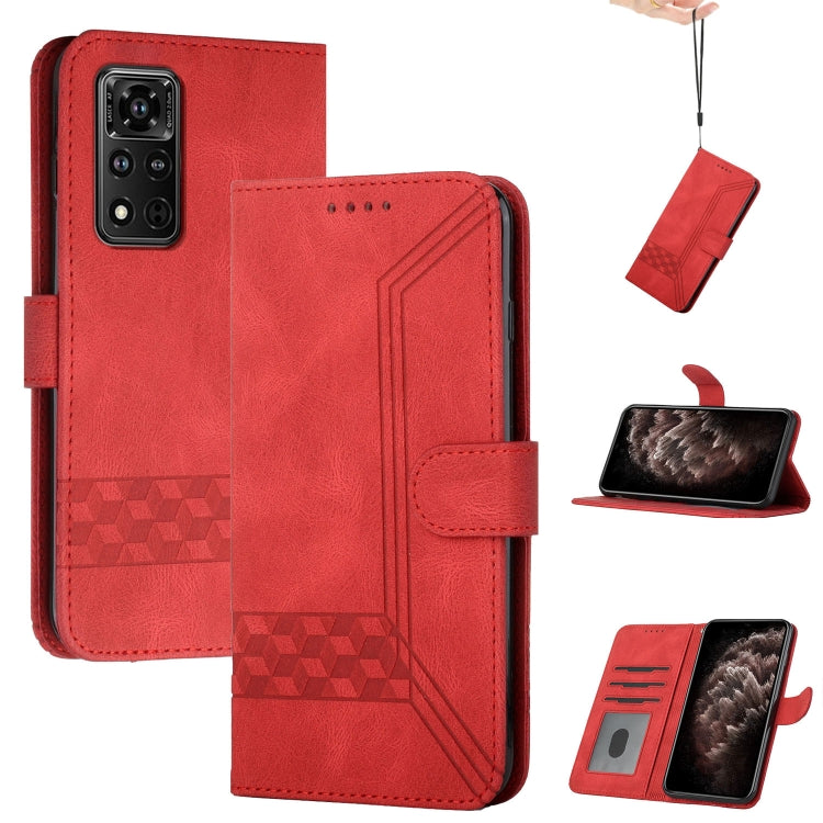 Cubic Skin Feel Flip Leather Phone Case, For Honor 50 Pro, For Honor 50 SE, For Honor V40 4G, For Honor V40 5G