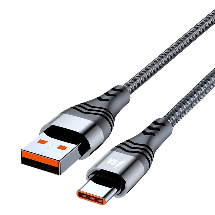 ADC-005 6A USB to USB-C / Type-C Weave Fast Charging Data Cable, 0.5m, 3m