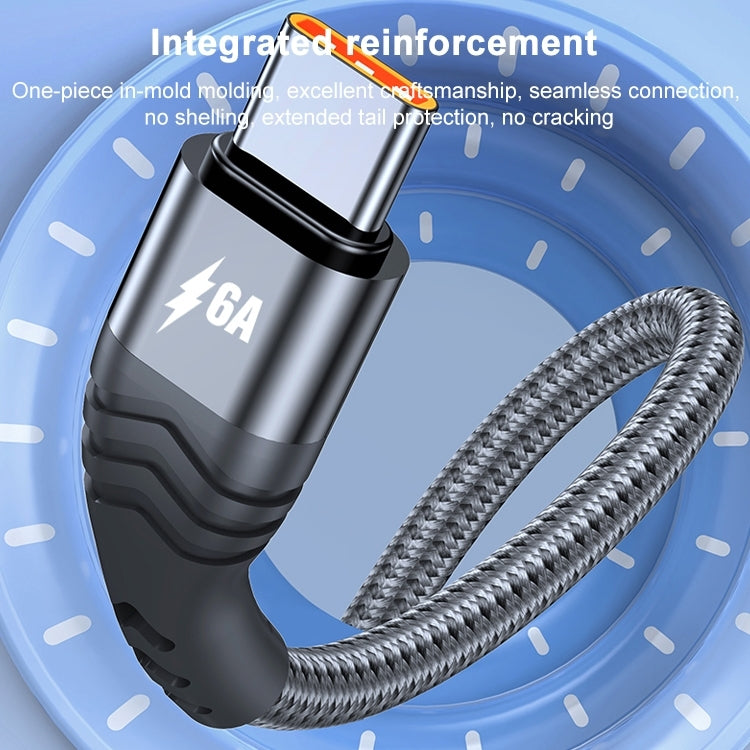 ADC-005 6A USB to USB-C / Type-C Weave Fast Charging Data Cable, 0.5m, 3m
