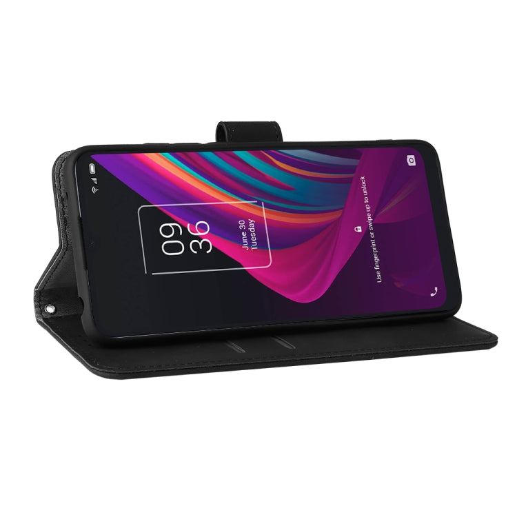 Solid Color Skin Feel Magnetic Buckle Leather Phone Case, For TCL 10 SE