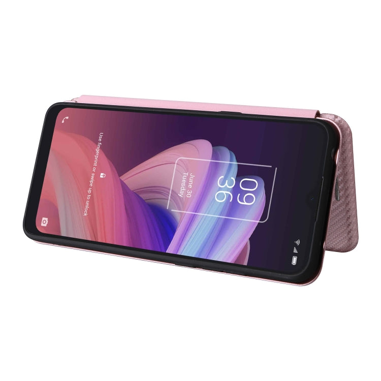 Carbon Fiber Texture Magnetic Leather Phone Case with Card Slot, For TCL 10 SE, For Motorola Edge 2021, For Motorola Moto G60S