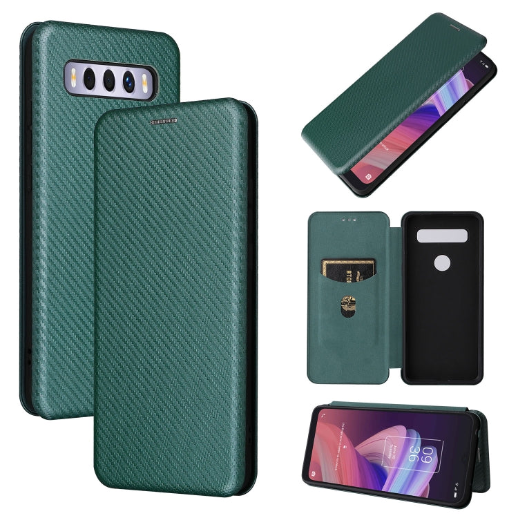 Carbon Fiber Texture Magnetic Leather Phone Case with Card Slot, For TCL 10 SE, For Motorola Edge 2021, For Motorola Moto G60S