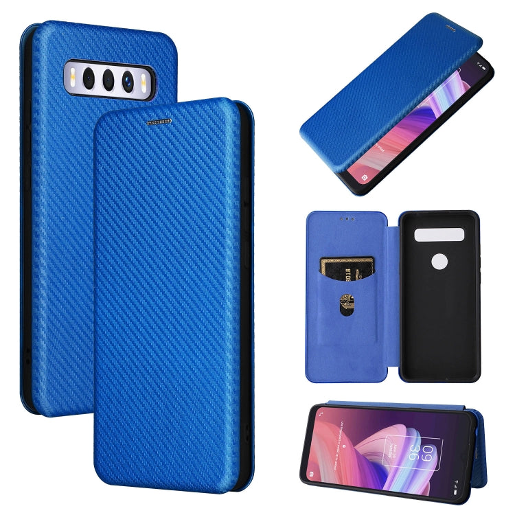 Carbon Fiber Texture Magnetic Leather Phone Case with Card Slot, For TCL 10 SE, For Motorola Edge 2021, For Motorola Moto G60S