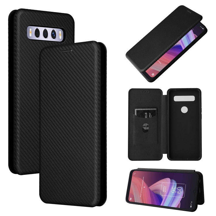 Carbon Fiber Texture Magnetic Leather Phone Case with Card Slot, For TCL 10 SE, For Motorola Edge 2021, For Motorola Moto G60S