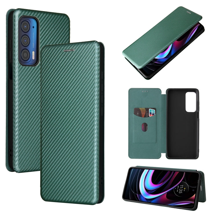 Carbon Fiber Texture Magnetic Leather Phone Case with Card Slot, For TCL 10 SE, For Motorola Edge 2021, For Motorola Moto G60S