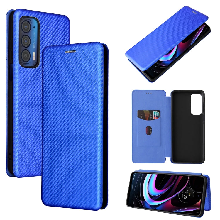 Carbon Fiber Texture Magnetic Leather Phone Case with Card Slot, For TCL 10 SE, For Motorola Edge 2021, For Motorola Moto G60S