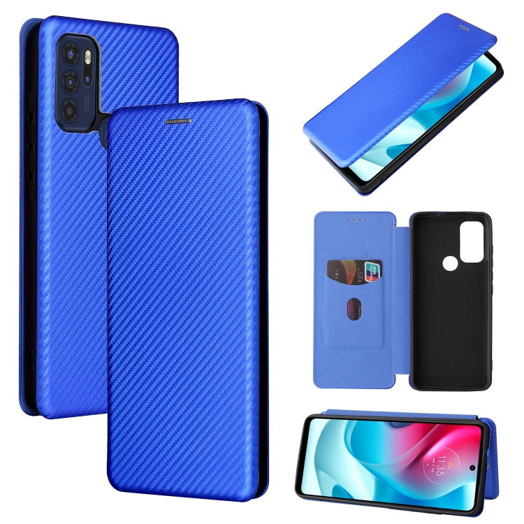 Carbon Fiber Texture Magnetic Leather Phone Case with Card Slot, For TCL 10 SE, For Motorola Edge 2021, For Motorola Moto G60S