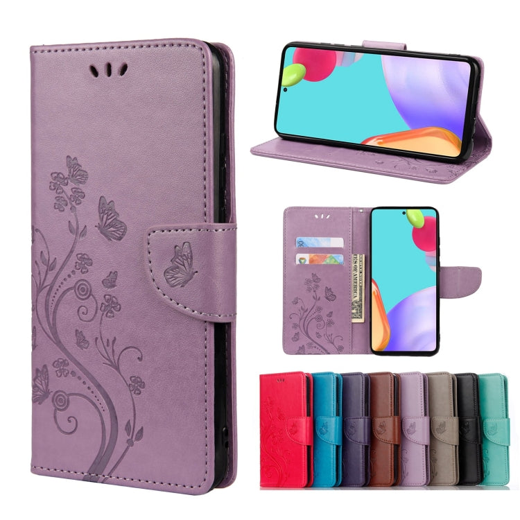Butterfly Flower Pattern Horizontal Flip Leather Phone Case with Card Slot & Holder, For Samsung Galaxy A33 5G, For Samsung Galaxy A53 5G, For Xiaomi Redmi Note 11 Pro, For Xiaomi Redmi Note 11