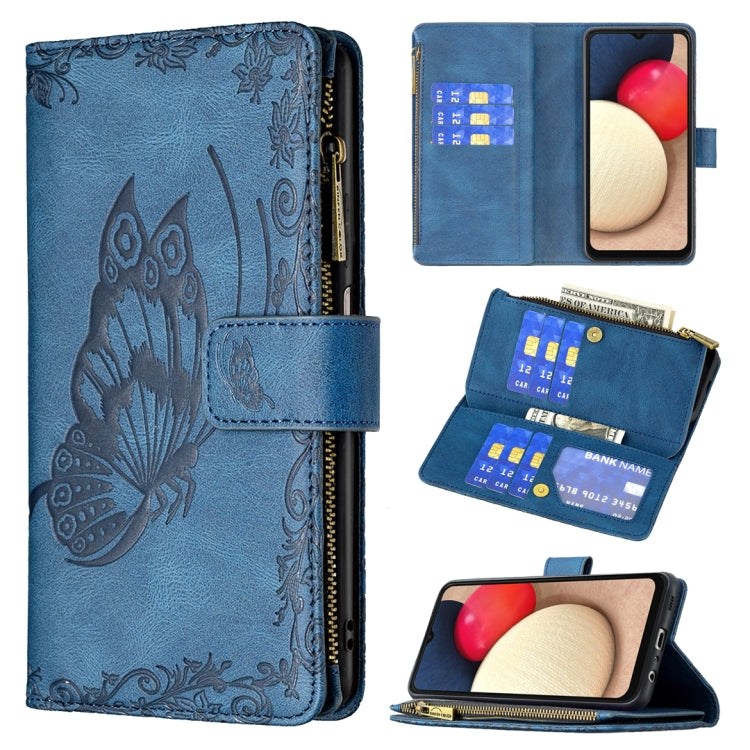 Flying Butterfly Zipper Leather Phone Case, For Samsung Galaxy A03s 166mm