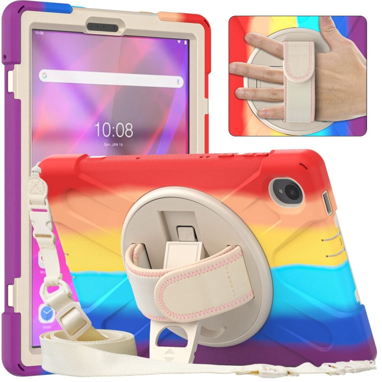 Silicone + PC Protective Tablet Case with Holder & Shoulder Strap, For Lenovo Tab K10 / M10 Plus