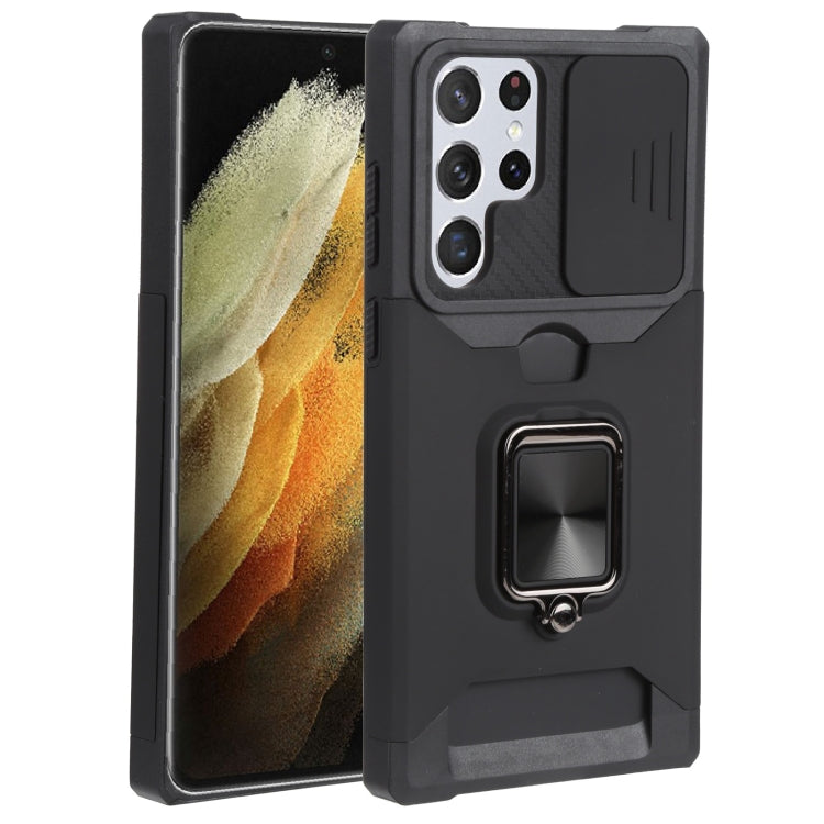 Sliding Camera Cover Design PC + TPU Shockproof Phone Case with Ring Holder & Card Slot, For Samsung Galaxy A13 5G, For Samsung Galaxy S22 5G, For Samsung Galaxy S22+ 5G, For Samsung Galaxy S22 Ultra 5G
