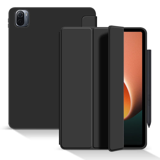 Skin Feel Matte Honeycomb Leather Tablet Case with Tri-fold Bracket, For Xiaomi Pad 5 / Pad 5 Pro